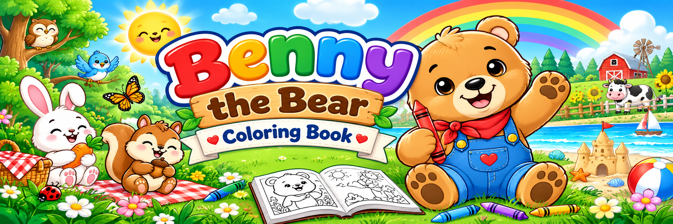 Benny the Bear – Kids Coloring Book